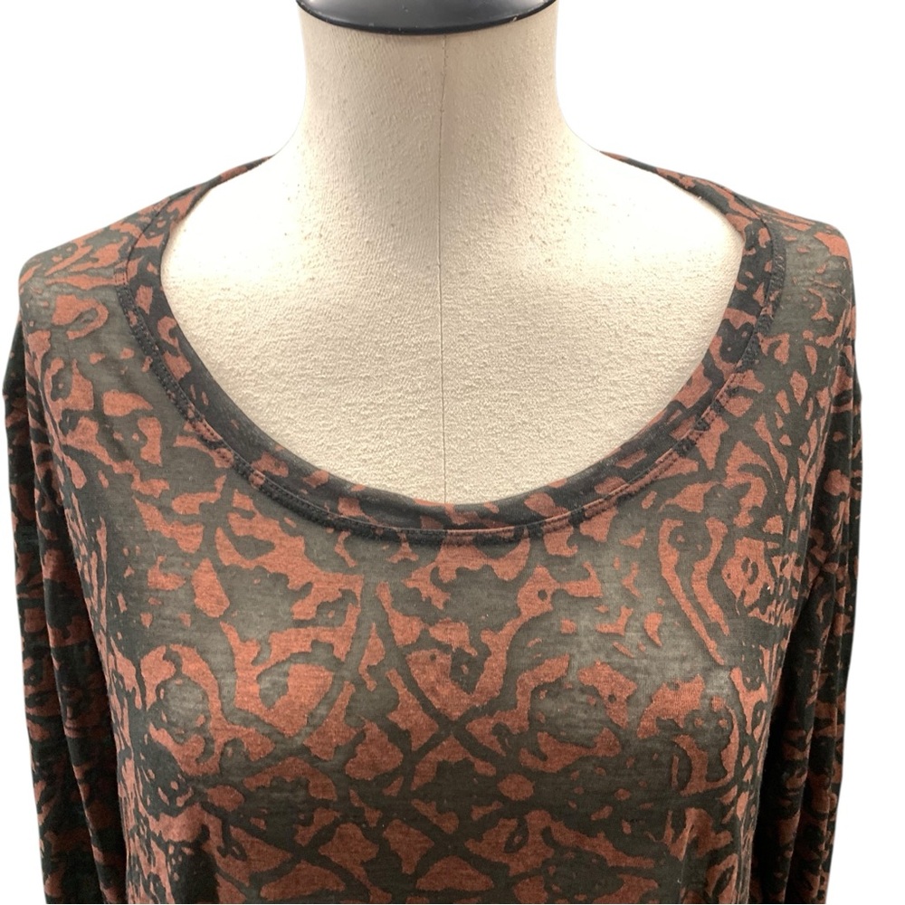 PERUVIAN CONNECTION Black Copper Rust Patterned L… - image 2